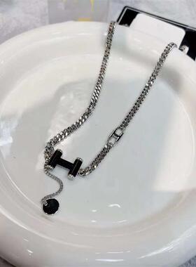 钛钢钛钢毛衣链女H字母