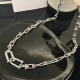 欧美朋克U型金属环扣链条项链女嘻哈连接扣锁骨链男女