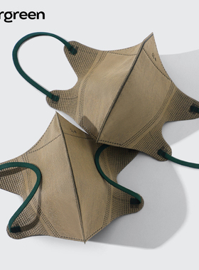 evergreen莫兰迪莺茶黄色3D立体显脸小独立包装一次性成人口罩