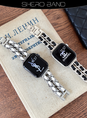 小香风高级感女表带适用applewatch10代iwatch8/S9苹果手表带4246