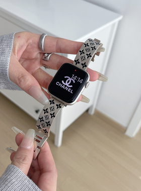 高级金属手镯女款表带适用苹果手表89applewatch10代iwatch424641