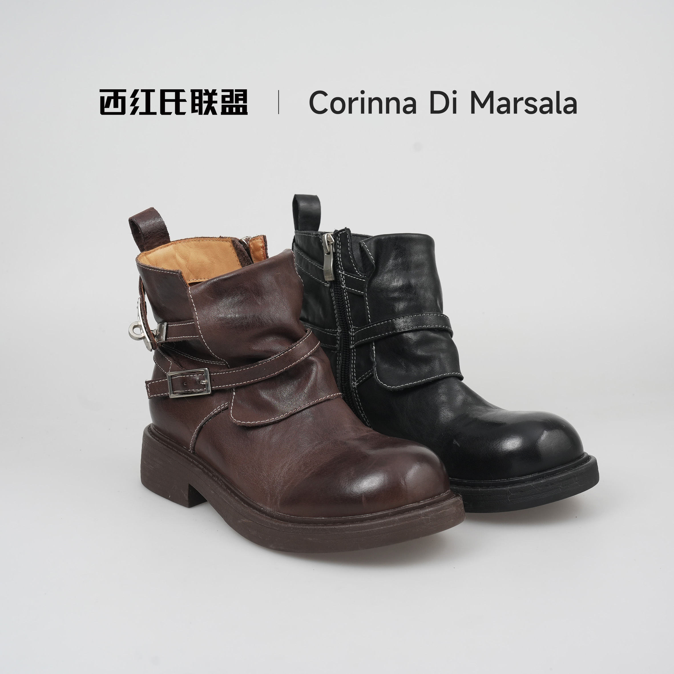 【西红氏】时装靴X2550M655跟高3.5cm半码拍大