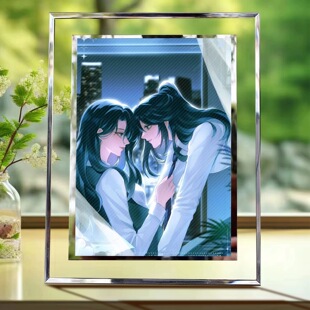 今日离港薛桐陆诗邈百合花玻璃相框卧室高档桌面宿舍摆件纪念礼物