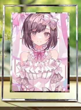 enana初音未来水晶玻璃相框摆台