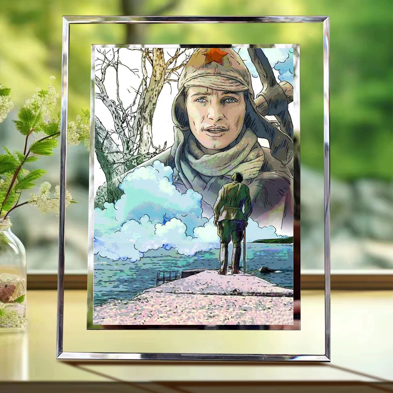 钢铁是怎样炼成的保尔相框摆件
