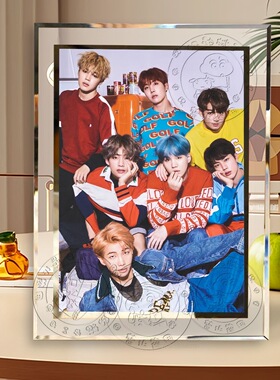 BTS防弹少年团水晶玻璃相框定制
