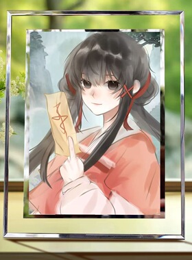 叶灵泷夜青玄新款玻璃相框摆件