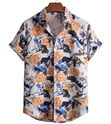 summer t恤 shirts for men man shirt 花衬衫男短袖2021年新款