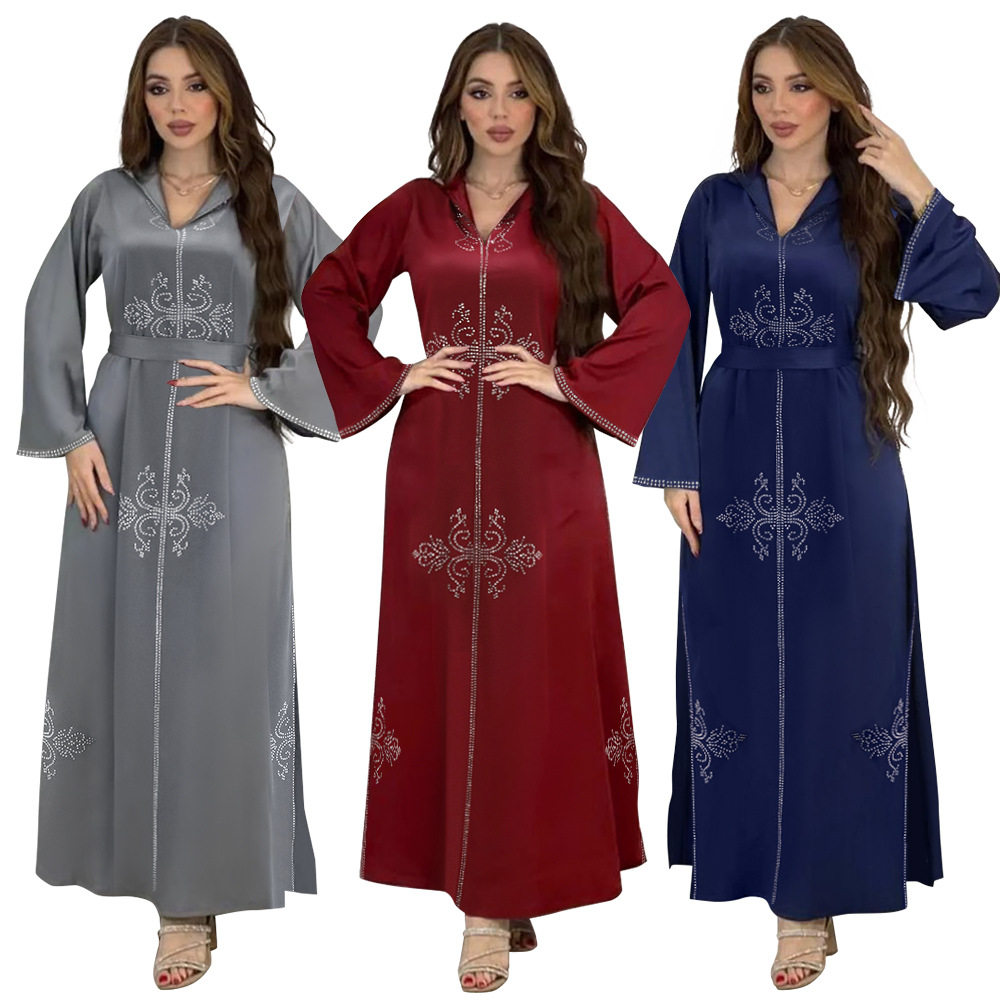 民族风礼服带帽长袍时尚连衣裙女 Fashion Dress women