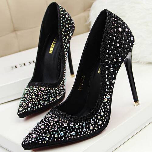 2017 women high heel shoes laides diamond sandals 女高跟单鞋