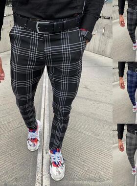 pants for men trousers for men overalls 格子裤男 休闲长裤