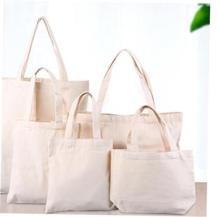 1X Canvas Eco Natural Plain Cotton Shopper Shoulder Tote Bag
