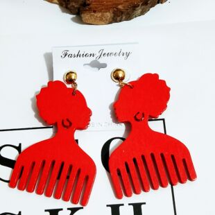 African wooden earrings black girl women crop earings 女耳环