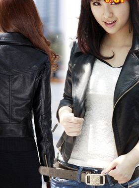 leather jacket and blazer autumn winter coat for women2016女