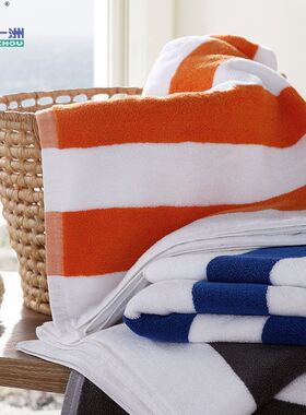 cotton Chromatic stripe towel beach towel towels 彩条纹浴巾