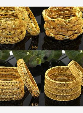 Women's Indian gold jewelry bracelet 24K Gold Plated hollow