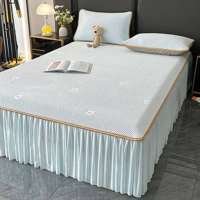 源厂头家夏季凉感丝空调三席冰豆豆凉席FYD床裙款件套室软席可机