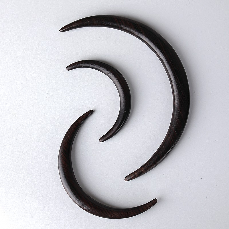 古风儿童发饰天然黑檀绿檀木月亮发簪汉服配饰木簪高级感古风头饰