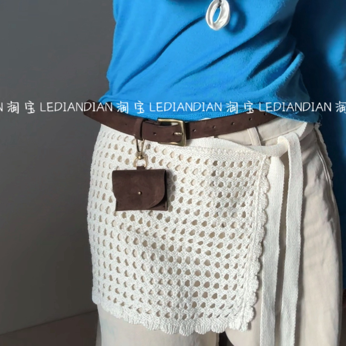 棕色小包~复古韩系腰带搭配小绒包配饰皮带腰包秋冬叠穿小包包！