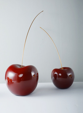 速发创意简约高感柜客厅电视级酒柜樱桃装饰摆件软装家居饰品摆设