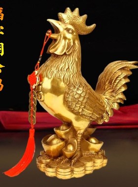 速发铜摆件黄铜家居生饰鸡工艺品鸡的装肖独立铜品摆件