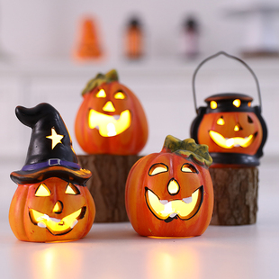 速发圣节氛围灯瓜灯镂空发光可爱南饰布窗摆件场景橱置道具圣礼物