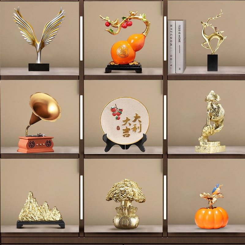 速发酒厅装饰品摆件客柜电视柜轻高奢档高端大气上档次套装工艺品