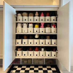 速发省下一半的鞋柜空器!!简易鞋柜收纳神间分层隔板鞋架子家用