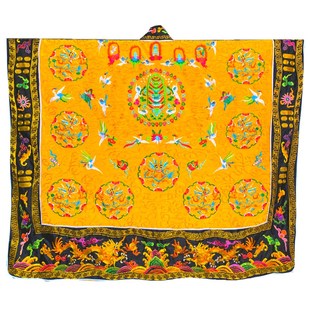 速发衣师豪礼用品功龙法衣高九降衣双龙天五龙衣道服道袍薄款 黄色