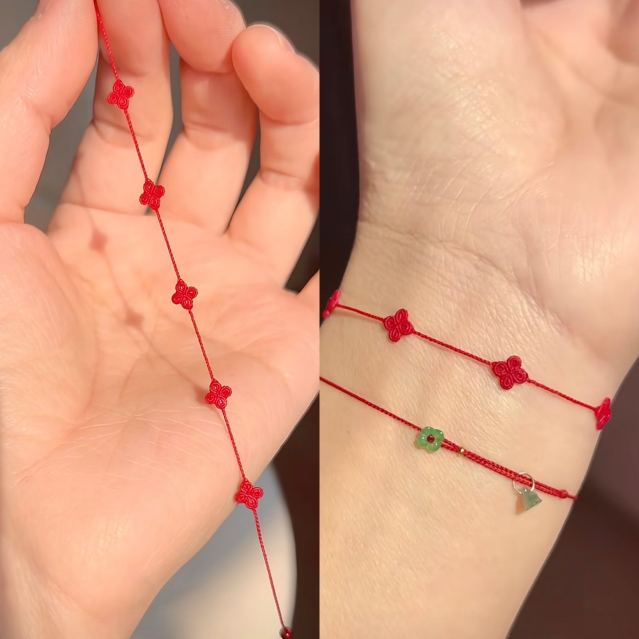 红色手绳手工编绳diy四叶草平安手绳本命年红绳手链花朵朋友礼物,饰品/流行首饰/时尚饰品新,手镯,淘宝优惠券,粉丝福利购,淘宝优惠卷