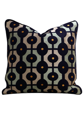 北欧藏蓝色靠枕沙发客厅轻奢高级感床头抱枕靠垫45x45cm套可拆洗