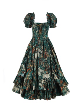 秋上新|中世纪女主角 墨绿底独角兽印花连衣裙Selkie Collection