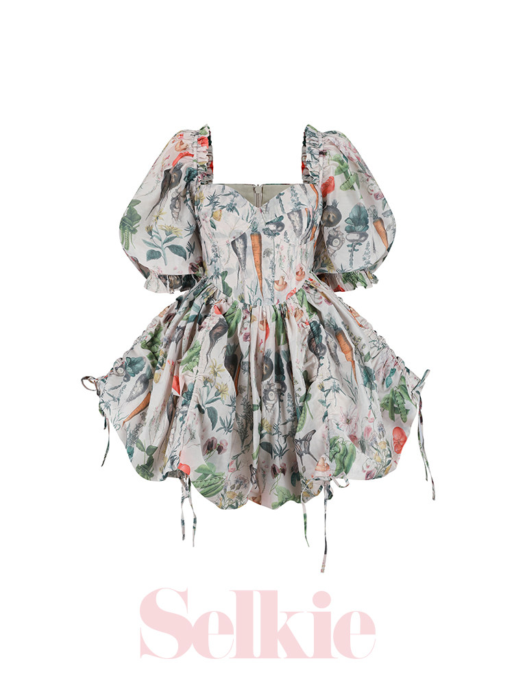 thumbnail for Spring is new|Apricot Bottom Elite Gathering Mini Dress Selkie Collection