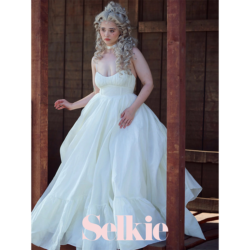 Selkie吊带多层裙摆复古浪漫白色婚纱礼服蓬蓬裙