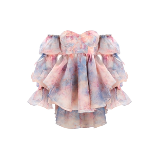 落日蔷薇 藕节袖长袖迷你连衣裙 迪士尼公主裙Selkie Collection