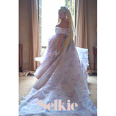 婚纱在逃公主裙 Selkie 经典 collection白底紫罗兰印花 礼服