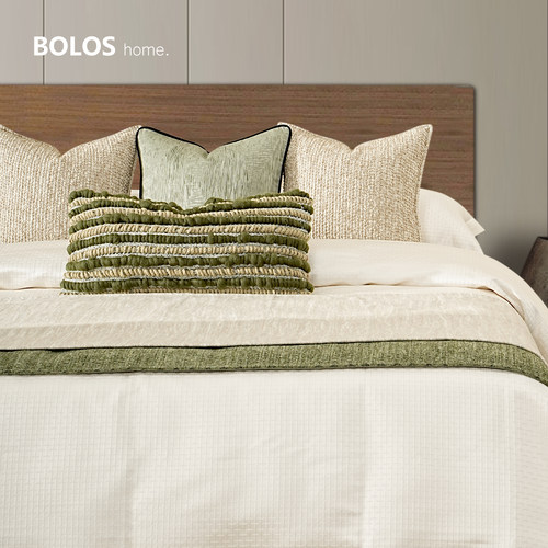 柏洛斯简约绿色森系四件套