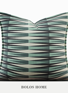 柏洛斯高级感montage几何拼色印花现代轻奢沙发抱枕套样板间酒店