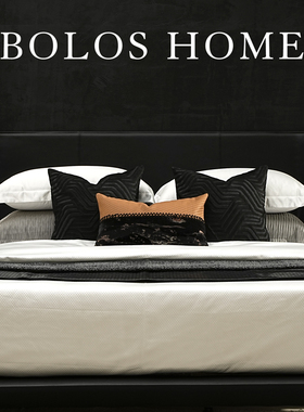 柏洛斯Morrigan『黝黑』轻奢中古风酒店床头软包靠背高级感靠枕