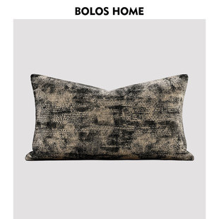 柏洛斯Obsidian『鳞影』高级感绒布沙发卧室腰枕样板间床头腰靠垫