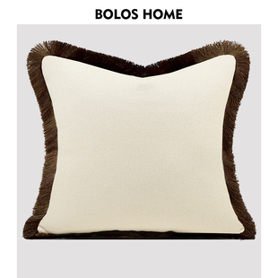 BOLOS HOME Chic simplicity〖浅意〗现代简约米白拼色方枕抱枕垫