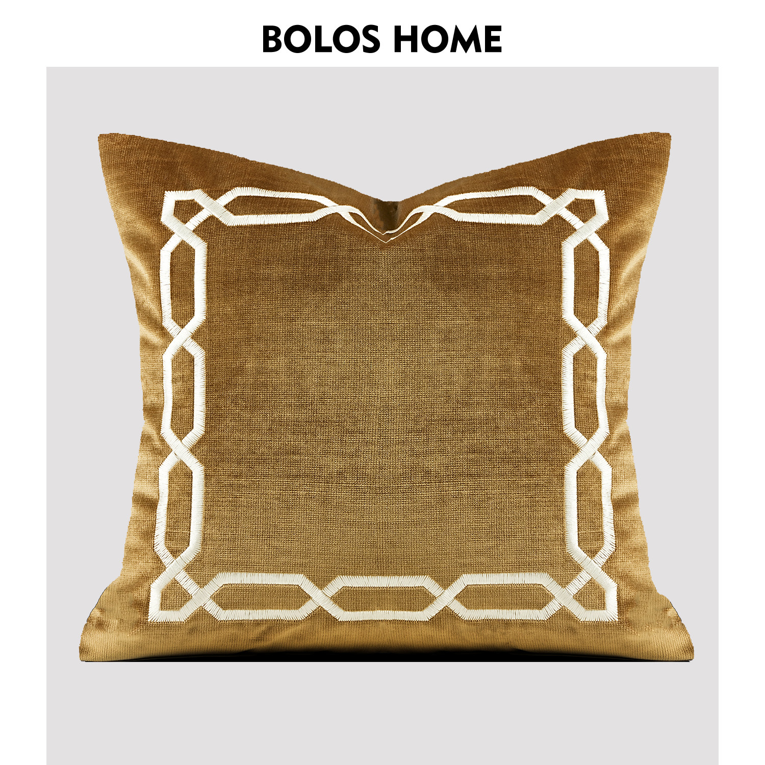 BOLOS HOME 现代轻奢高级感复古靠枕焦糖色抱枕客厅沙发飘窗靠垫