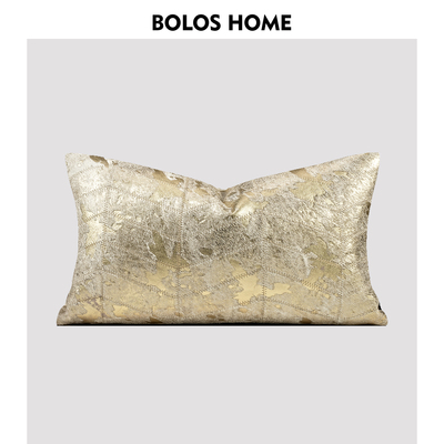 柏洛斯Astrolabe〖流盏〗奢华高级烫金马毛客厅沙发腰靠垫样板间