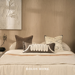 柏洛斯Warm Sunshine＂韵静＂轻奢立体靠背酒店样板房床上靠垫