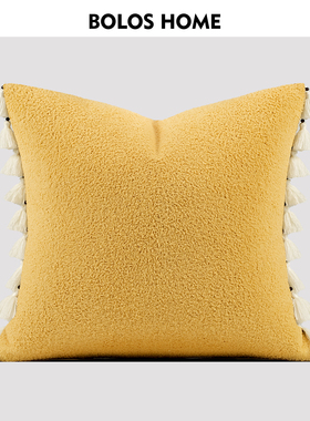 BOLOS HOME复古轻法式黄橙色系抱枕高端民宿简约客厅沙发腰靠枕