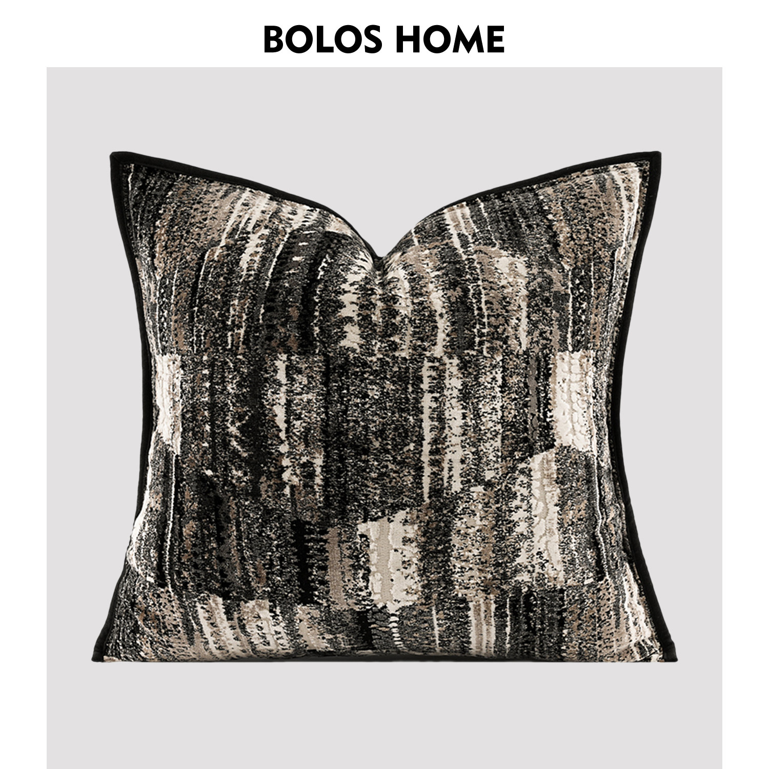BOLOS现代简约黑咖色进口割绒包边靠垫抱枕样板房高级感方枕腰枕,居家布艺,靠垫/抱枕,淘宝优惠券,粉丝福利购,淘宝优惠卷