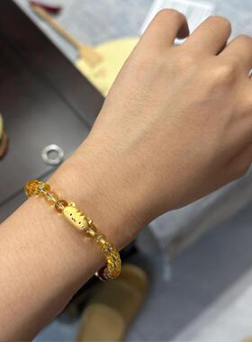 黄金足金999法棍猫咪萌宠转运珠手串手链礼物送女友老婆七夕礼物