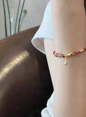 正品足金999黄金竹节手链节节高升手串 送女友老婆七夕情人节礼