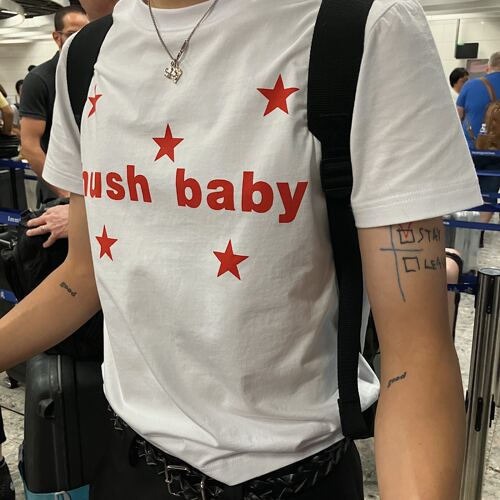 mcmxciii hushbaby星星元素标语正肩短袖T恤