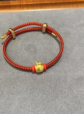 新款黄金吊坠999足金苹果手链圣诞平安夜礼物送女友老婆节日礼物